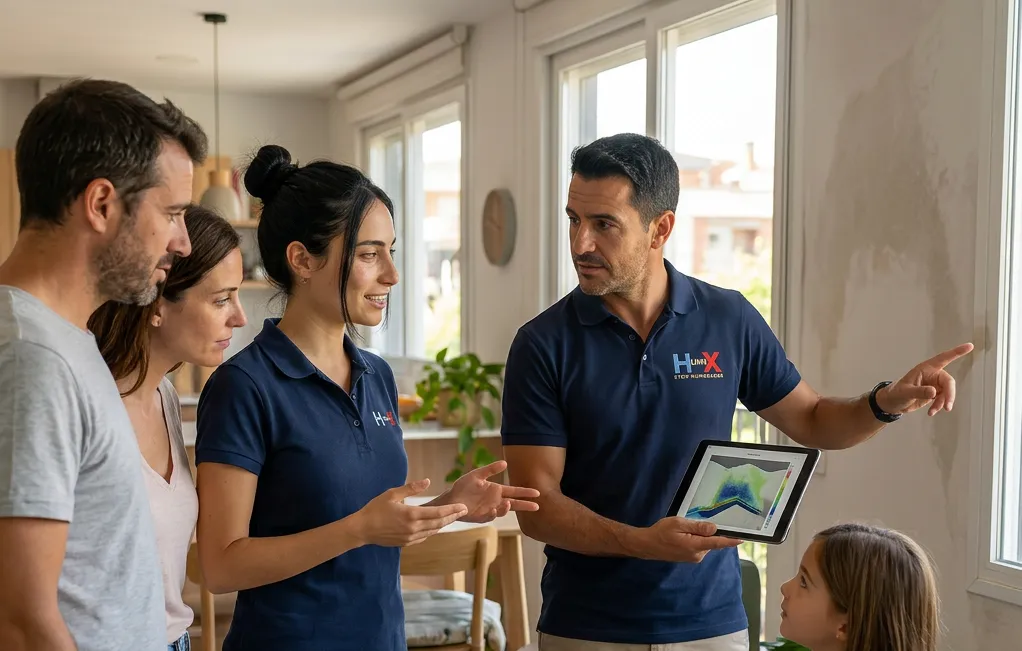 Técnico revisando un caso de filtración en Venezuela